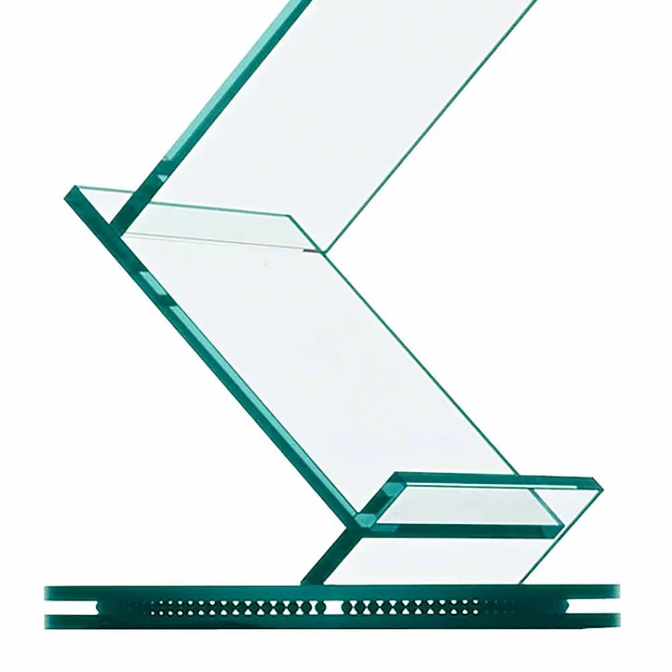 Vertical Bookcase in Transparent Glass for Freestanding Lounge - Brugo Viadurini