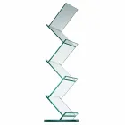 Vertical Bookcase in Transparent Glass for Freestanding Lounge - Brugo Viadurini