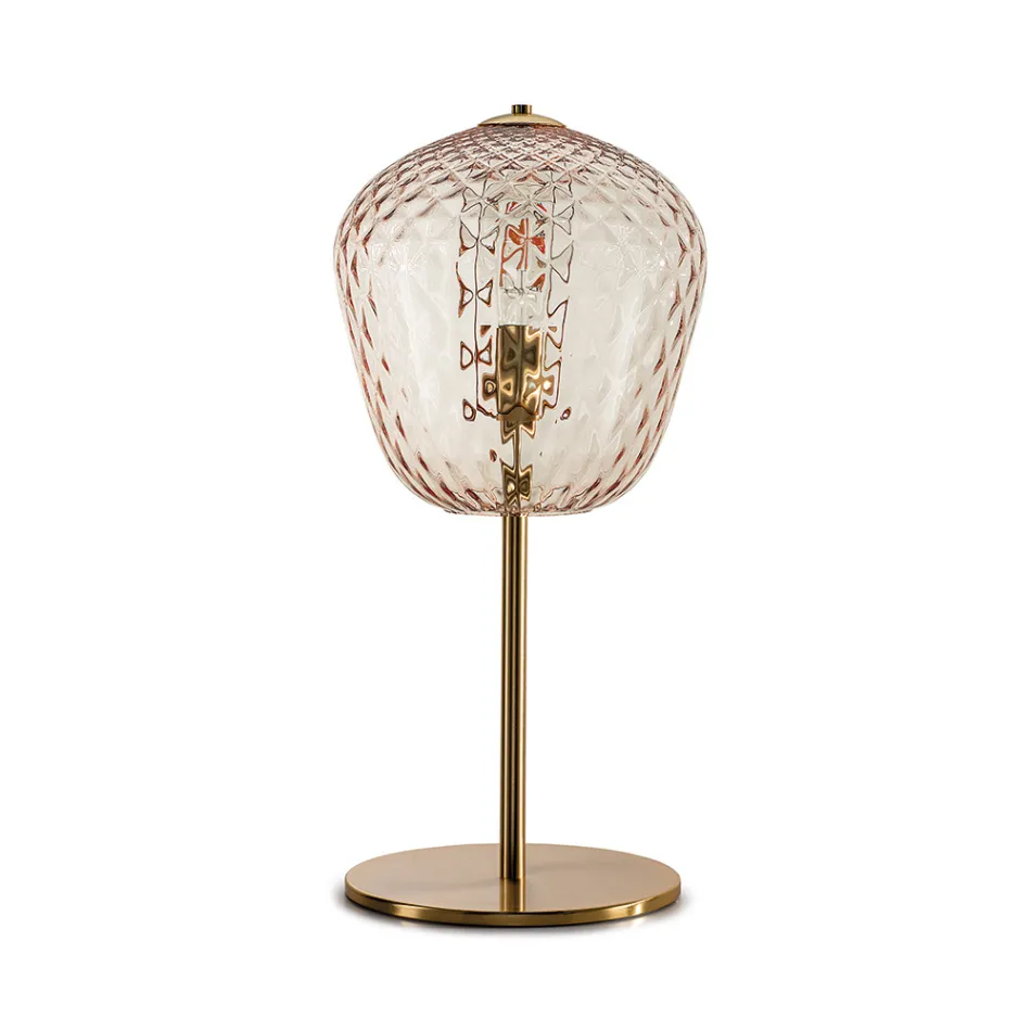 Large Venetian Glass Table Lamp, Various Colors, Made in Italy - Elisia Viadurini