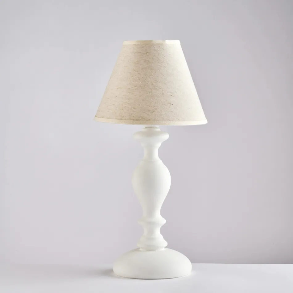 Wooden Lamp with Made in Italy Lampshade for Interior Decorating - Tuscany Viadurini