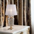 Gilded Iron Table Lamp with Lampshade Made in Italy - Austria