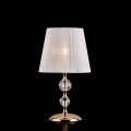Gilded Iron and Crystal Table Lamp with Made in Italy Lampshade - Madrid