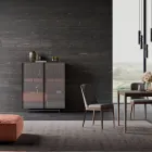 2-Door Sideboard in Ecological Wood and High Quality Metal Made in Italy - Aaron Viadurini