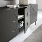Three-Door Sideboard in Melamine and MDF with Metal Base Made in Italy - Rialto Viadurini