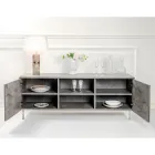 Sideboard with 2 Doors and 2 Central Open Compartments in Melamine Made in Italy - Minnie Viadurini