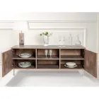 Sideboard with 2 Doors and 2 Central Open Compartments in Melamine Made in Italy - Minnie Viadurini