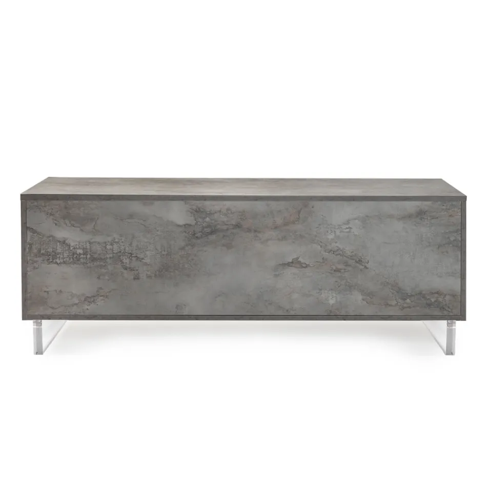 Sideboard with 2 Doors and 2 Central Open Compartments in Melamine Made in Italy - Minnie Viadurini