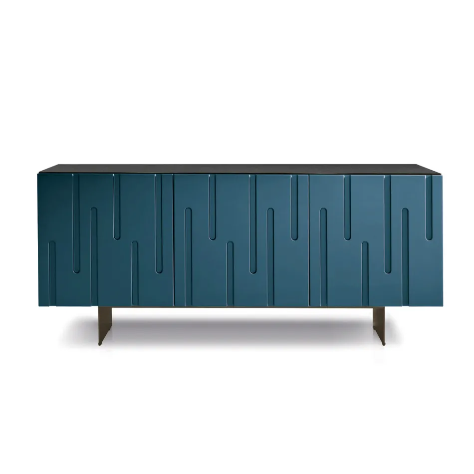 Sideboard with 3 Push-Pull Doors in MDF Made in Italy - Fabrizia Viadurini