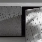 Sideboard with 3 Doors and 3 Internal Shelves, Foundry Aluminum Decoration - Scorpion Viadurini