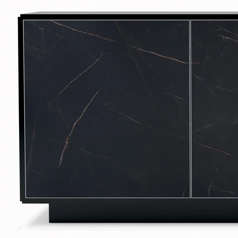 Sideboard with 3 doors and lacquered and laminated structure Made in Italy - Ferrara Viadurini