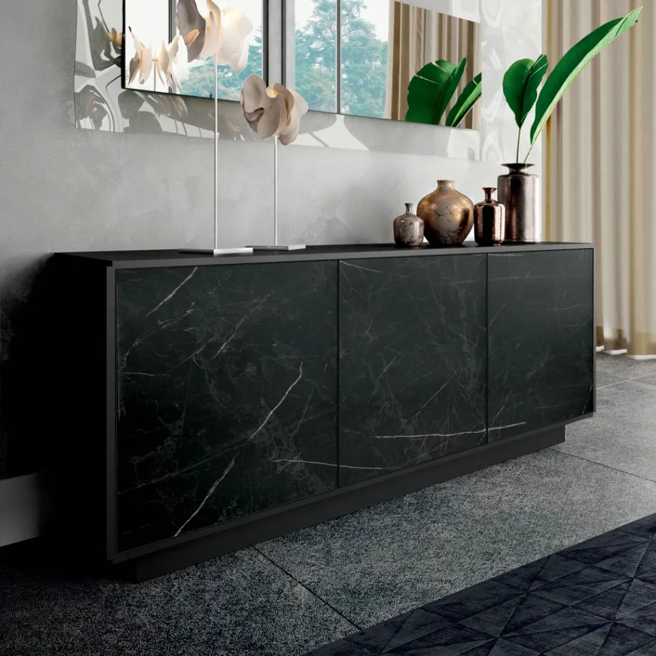 Sideboard with 3 doors and lacquered and laminated structure Made in Italy - Ferrara Viadurini