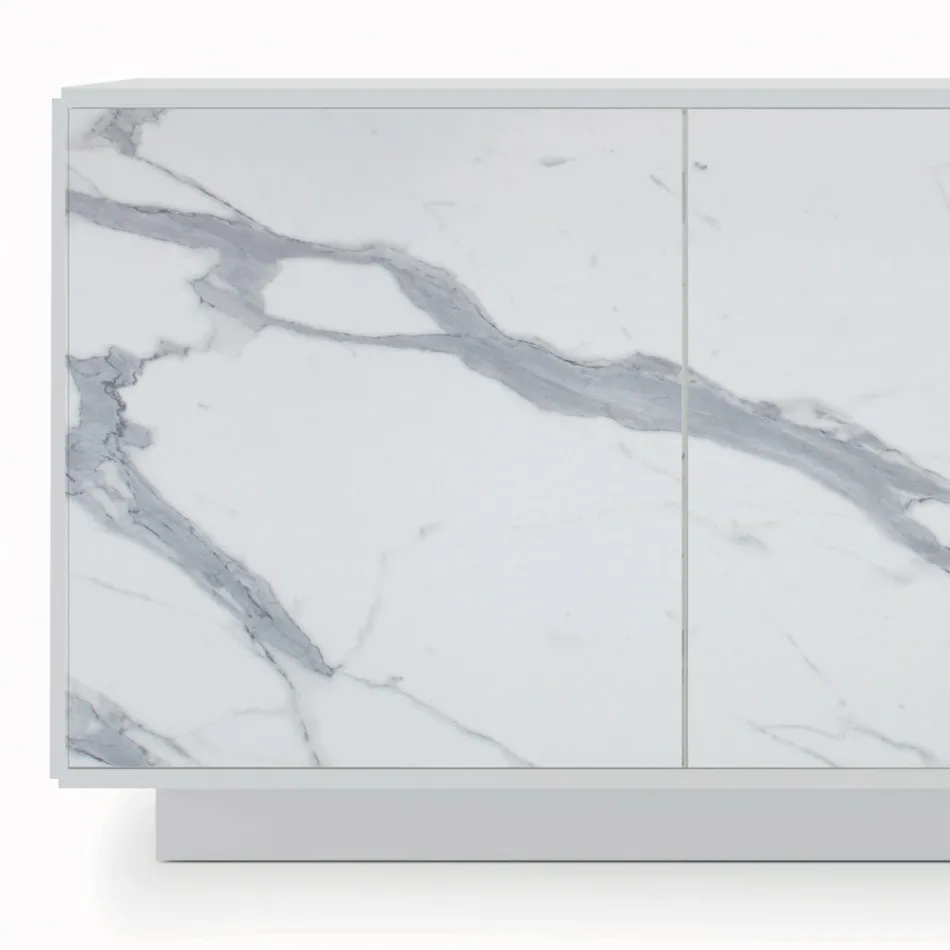 Sideboard with 3 doors and lacquered and laminated structure Made in Italy - Ferrara Viadurini