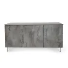 Sideboard with 3 Melamine Doors and Plexiglass Feet Made in Italy - Mickey Mouse Viadurini