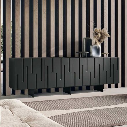 Sideboard with 4 Push-Pull Doors in MDF Made in Italy - Fabrizia Viadurini