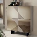 Sideboard with 4 Lacquered MDF Doors Covered in Mirror Glass - Diletta