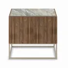 Sideboard with Push-Pull Opening Doors in Blockboard Wood Made in Italy - Salerno Viadurini