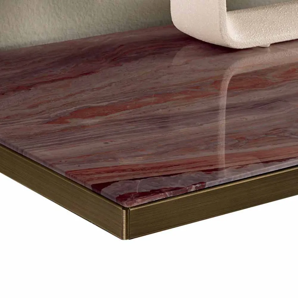 Lounge Sideboard in Smoked Glass and Green Guatemala Marble - Leonarda Viadurini