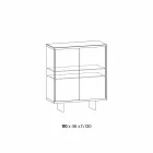 Lounge Sideboard in Smoked Glass and Green Guatemala Marble - Leonarda Viadurini