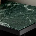 Lounge Sideboard in Smoked Glass and Green Guatemala Marble - Leonarda Viadurini