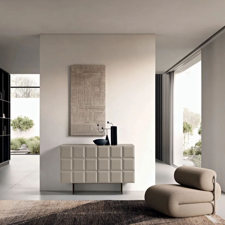 Interior Sideboard with 2 Checkered Doors Made in Italy - Elisabetta Viadurini