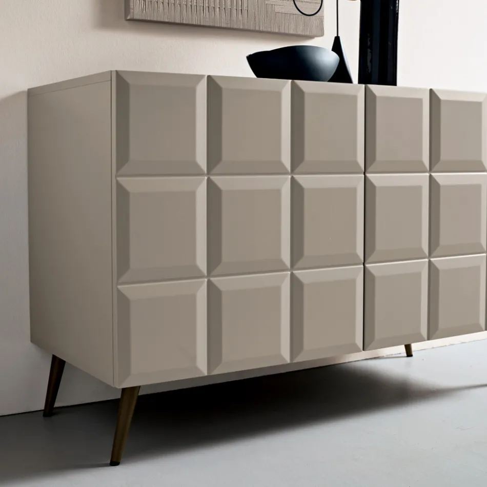 Interior Sideboard with 2 Checkered Doors Made in Italy - Elisabetta Viadurini
