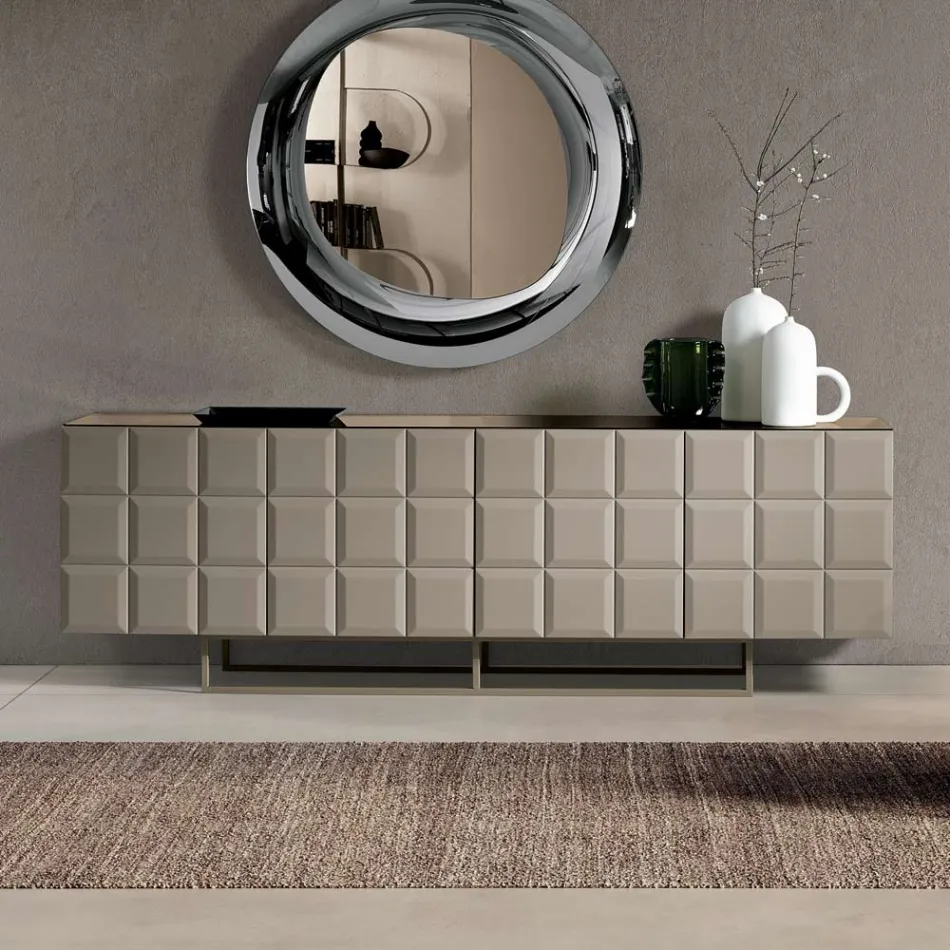 Indoor Sideboard with 4 Checkered Doors Made in Italy - Elisabetta Viadurini