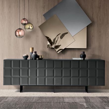 Indoor Sideboard with 4 Checkered Doors Made in Italy - Elisabetta Viadurini