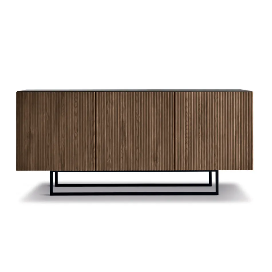 Estella Indoor Sideboard with Laminated Body and PVC-Covered MDF Doors Viadurini