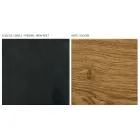 Lounge sideboard with 2 doors in Country Knotted Oak and Anthracite Glass finish - Ove Viadurini