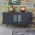 Lounge sideboard with 2 or 3 doors and glass inserts Made in Italy - Olivo
