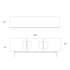 Lounge sideboard with 2 or 3 doors and glass inserts Made in Italy - Olivo Viadurini