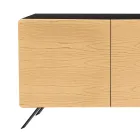 Lounge Sideboard with 2 or 3 Doors in Natural Ash Finish Made in Italy - Zehra Viadurini