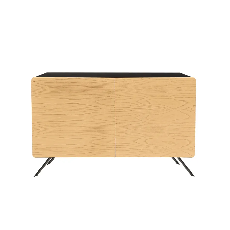 Lounge Sideboard with 2 or 3 Doors in Natural Ash Finish Made in Italy - Zehra Viadurini