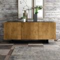 Lounge Sideboard with 3 Doors in Knotted Oak Finish Country Made in Italy - Arne