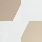 Lounge Sideboard with 4 Doors in White Glass and Mink Finish Made in Italy - Eva Viadurini