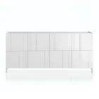 Lounge sideboard with 4 silk-screened doors Made in Italy - Aringa Viadurini