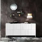 Lounge sideboard with 4 screen-printed doors Made in Italy - Aringa Viadurini