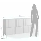 Lounge sideboard with 4 silk-screened doors Made in Italy - Aringa Viadurini
