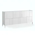 Lounge sideboard with 4 silk-screened doors Made in Italy - Aringa Viadurini