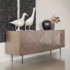 Lounge sideboard with coordinated glass inserts Made in Italy - Palma Viadurini