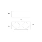 Lounge sideboard with coordinated glass inserts Made in Italy - Palma Viadurini