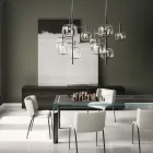 Wooden Sideboard with Glass Structure Made in Italy - Azuki Viadurini