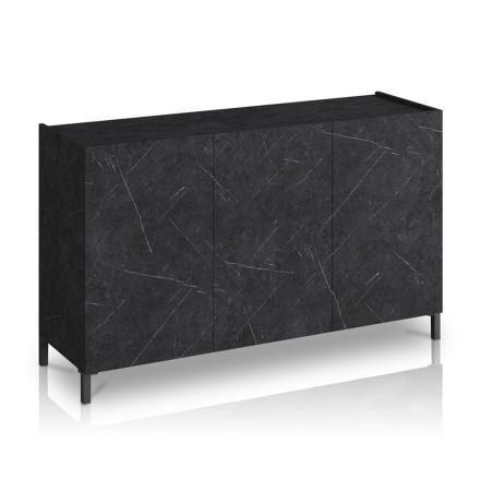 Lounge Sideboard Covered in Melamine Marble Finish Made in Italy - Zinc Viadurini