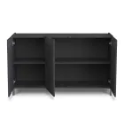 Lounge Sideboard Covered in Melamine Marble Finish Made in Italy - Zinc Viadurini