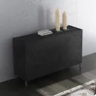 Lounge Sideboard Covered in Melamine Marble Finish Made in Italy - Zinc Viadurini