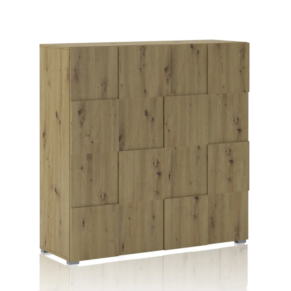 Lounge sideboard with 2 hinged doors in oak finish - sodium Viadurini