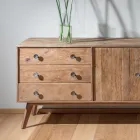 Lounge Sideboard with 2 Doors and 3 Drawers in Recycled Wood - Slide Viadurini