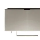 Lounge Sideboard with 2 Doors in Nickel Finish Made in Italy - Ulles Viadurini