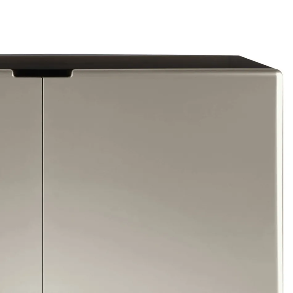 Lounge Sideboard with 2 Doors in Nickel Finish Made in Italy - Ulles Viadurini