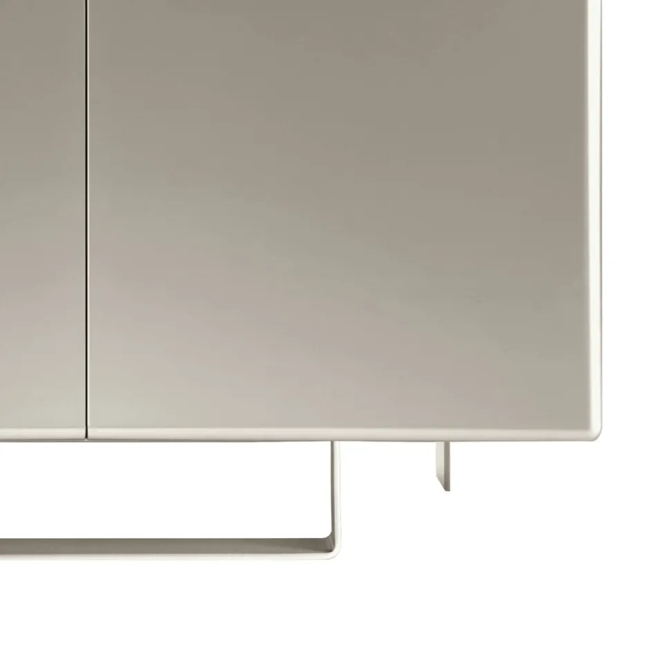 Lounge Sideboard with 2 Doors in Nickel Finish Made in Italy - Ulles Viadurini